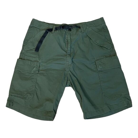 Levi's Belted Cargo Shorts Olive Green Knit Loose Fit Hiking Outdoor 38 - Picture 1 of 7